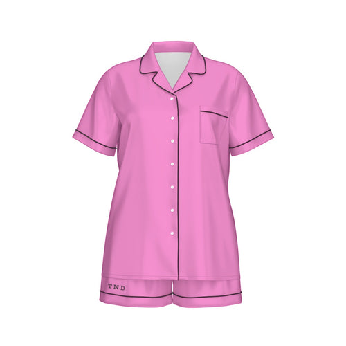 Plush Pink Silk Pajama Set