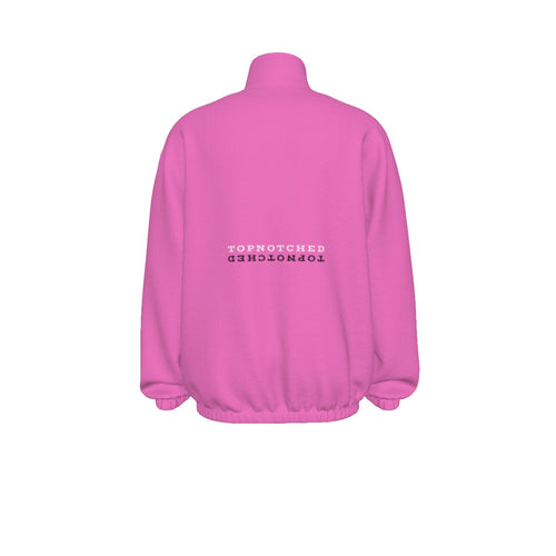 Plush Pink Turtleneck Zippered Sweatshirt