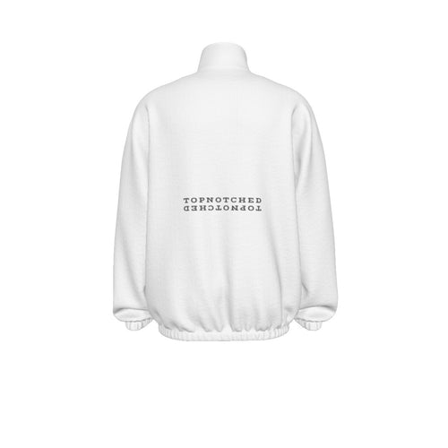 Icy White Turtleneck Zippered Sweatshirt