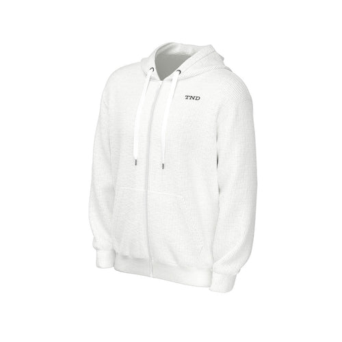 Icy White Zip Hooded Sweatshirt