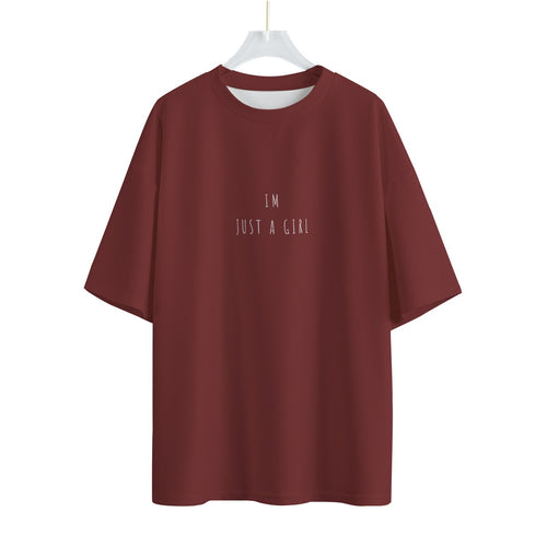 Im Just a Girl Tee in Allure me Wine